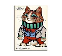 SSLDP LFHLI Affiche d’exposition Louis Wain Art abstrait mural de chat Peinture et estampes Louis Wain Toile Décoration moderne Tableau mural 50x70cm Sans cadre