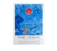 SSLDP LFHLI Affiche d’Exposition Marc Chagall Figurines abstraites Peinture Murale Marc Chagall Peinture sur Toile et estampes pour la décoration intérieure Tableau 50x70cm sans Cadre