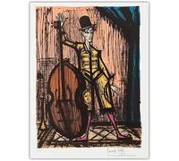 SSLDP LFHLI Affiche de Buffet Bernard《Clown et contrebasse》Illustration Murale Bernard Buffet Peinture et Impressions Maison Décor Moderne 50x70cm sans Cadre