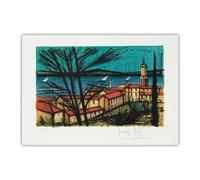 SSLDP LFHLI Affiche de Buffet Bernard《Panorama de Saint-Tropez》Art Mural Peinture et Impressions de Toile Bernard Buffet, décoration intérieure 50x70cmx1 sans Cadre