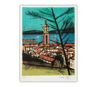 SSLDP LFHLI Affiche de buffet Bernard《Saint Tropez The Church, The Bay》 Art mural Bernard Buffet Peinture et impressions décoration intérieure 50x70cmx1 sans cadre