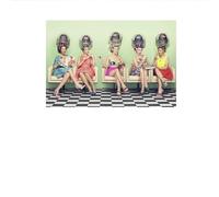 SSLDP LFHLI Affiche de Coiffure féminine Art Mural de Salon de Coiffure Peinture de Toile Empreintes de Cheveux féminins Décoration de Salon de Coiffure 40x60cmx1 sans Cadre