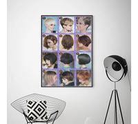 SSLDP LFHLI Affiche de Coiffure féminine Art Mural de Salon de Coiffure Peinture de Toile Empreintes de Cheveux féminins Décoration de Salon de Coiffure 40x60cmx1 sans Cadre