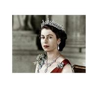 SSLDP LFHLI Affiche de la Reine Elizabeth II en Angleterre Esthétique rétro Art Mural Elizabeth II Peinture et gravures Décoration intérieure 50x70cm sans Cadre