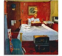 SSLDP LFHLI Affiche de Norman Rockwell Tableau Solitaire Peinture Murale Vintage Gravures de Norman Rockwell Décoration du Salon 50x50cm sans Cadre