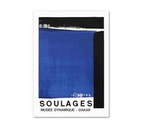 SSLDP LFHLI Affiche de Pierre Soulages Dessin Mural Abstrait Black Line Peinture et estampes sur Toile de Pierre Soulages pour Photos de décoration intérieure 50x70cm sans Cadre
