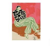 SSLDP LFHLI Affiche esthétique de Sofia Lind Pyjama rayé Art Mural Peinture et Impressions de Sofia Lind Tableau de décoration Nordique 50x70cmx1 sans Cadre