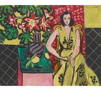 SSLDP LFHLI Affiche Henri Matisse《Femme Assise avec Un Vase D’Amaryllis》Art Mural Et Impressions Matisse Peinture sur Toile Décor D’intérieur Tableau 60x70cm sans Cadre