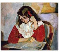 SSLDP LFHLI Affiche Henri Matisse《La Lectrice, Marguerite Matisse》Art Mural Et Impressions Henri Matisse Peinture sur Toile Décor D’intérieur Image 60x70cmx1 sans Cadre