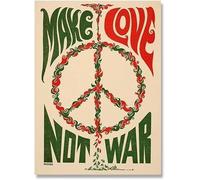 SSLDP LFHLI Affiche Make Art Not War Shepard Fairey Peinture Vintage sur Toile Abstraite Art Mural Shepard Fairey Décoration Tableau 40x60cm sans Cadre