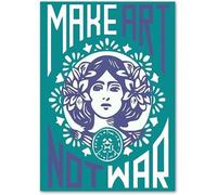 SSLDP LFHLI Affiche Make Art Not War Shepard Fairey Peinture Vintage sur Toile Abstraite Art Mural Shepard Fairey Décoration Tableau 40x60cm sans Cadre