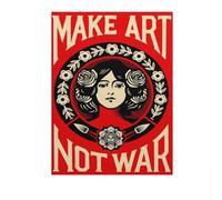 SSLDP LFHLI Affiche Make Art Not War Shepard Fairey Peinture Vintage sur Toile Abstraite Art Mural Shepard Fairey Décoration Tableau 40x60cm sans Cadre