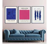 SSLDP LFHLI Affiche Minimaliste Yves Klein Art Mural Bleu Monochrome Peinture et Impressions sur Toile Yves Klein Décoration intérieure Moderne 50x70cmx3 sans Cadre