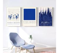 SSLDP LFHLI Affiche Minimaliste Yves Klein Art Mural Bleu Monochrome Peinture et Impressions sur Toile Yves Klein Décoration intérieure Moderne 50x70cmx3 sans Cadre