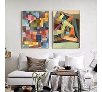 SSLDP LFHLI Affiche Moderne Paul Klee Color Block Style Abstract Wall Art Peinture et Estampes Paul Klee Tableau de décoration intérieure Nordique 50x70cmx2 sans Cadre