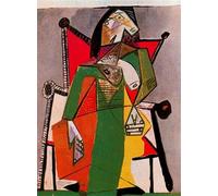 SSLDP LFHLI Affiche Pablo Picasso《Femme Assise dans Un Fauteuil》Art Mural Pablo Picasso Peinture sur Toile Et Impressions Décoration D’intérieur Photo 50x70cmx1 sans Cadre