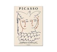SSLDP LFHLI Affiche Picasso Lignes d’Animaux Art Mural Abstrait Peinture et Impressions sur Toile Picasso Décoration Moderne 50x70cmx1 sans Cadre