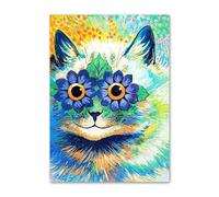 SSLDP LFHLI Affiche rétro d’animaux drôles Louis Wain Art mural psychédélique de chat Peinture et impressions Louis Wain Peinture et impressions de décoration intérieure 50x70cm Sans cadre