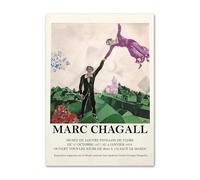SSLDP LFHLI Affiche rétro d’Exposition Marc Chagall Art Abstrait Mural Peinture et estampes sur Toile Marc Chagall Photo de décoration Nordique 50x70cm sans Cadre
