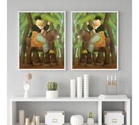 SSLDP LFHLI Affiche rétro de Fernando Botero Portrait Humain Peinture sur Toile Peinture Murale et estampes de Fernando Botero Décoration de la Maison 50x70cmx2 sans Cadre