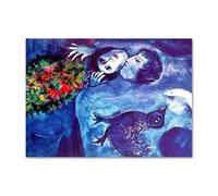 SSLDP LFHLI Affiche surréaliste de Marc Chagall, Aquarelle Abstraite, Art Mural, Peinture sur Toile et Impressions de Marc Chagall, décoration d'intérieur Nordique, Image 50x70cm sans Cadre