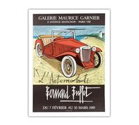 SSLDP LFHLI Affiche Vintage de Bernard Buffet L’Automobile, Art Mural de 1985 Peinture et Impressions sur Toile Bernard Buffet Décoration de la Maison 50x70cm sans Cadre