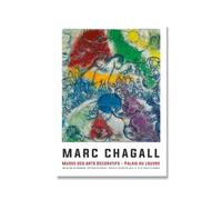 SSLDP LFHLI Affiche Vintage de Marc Chagall, Fille de Cirque, Art Mural, Peinture sur Toile et Impressions de Marc Chagall, décoration de Salon Nordique, Photo 50x70cm sans Cadre
