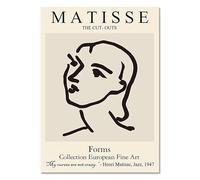 SSLDP LFHLI Affiches abstraites Henri Matisse Dessin Mural Face Peinture et estampes Peinture Moderne de décoration intérieure 50x70cmx1 sans Cadre