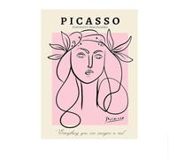SSLDP LFHLI Affiches d’Exposition de Pablo Picasso Peinture sur Toile du Visage Peinture Murale et gravures de Pablo Picasso Décoration du Salon de la Maison Tableau 50x70cm sans Cadre