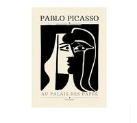 SSLDP LFHLI Affiches d’Exposition de Pablo Picasso Peinture sur Toile du Visage Peinture Murale et gravures de Pablo Picasso Décoration du Salon de la Maison Tableau 50x70cm sans Cadre