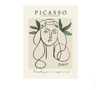SSLDP LFHLI Affiches d’Exposition de Pablo Picasso Peinture sur Toile du Visage Peinture Murale et gravures de Pablo Picasso Décoration du Salon de la Maison Tableau 50x70cm sans Cadre