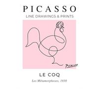 SSLDP LFHLI Affiches d’Exposition Pablo Picasso Ligne d’Animaux, Toile Rose Peinture de Pablo Picasso, Art Mural et gravures Décoration intérieure Tableau 50x70cm sans Cadre