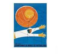 SSLDP LFHLI Affiches de la Coupe du Monde de Football Football Sport Peinture sur Toile Art Mural Abstrait Coupe du Monde de Football Impressions Décoration intérieure Photo 40x60cmx1 sans Cadre
