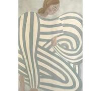 SSLDP LFHLI Affiches rétro de Sofia Lind Stripe Girl Peinture Abstraite sur Toile Art Mural et Impressions Sofia Lind Décoration Moderne 50x70cm sans Cadre