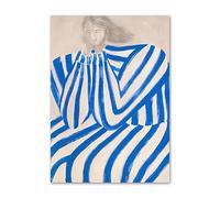 SSLDP LFHLI Affiches rétro de Sofia Lind Stripe Girl Peinture Abstraite sur Toile Art Mural et Impressions Sofia Lind Décoration Moderne 50x70cm sans Cadre