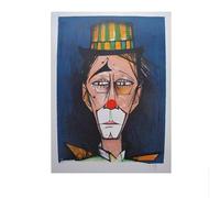 SSLDP LFHLI Bernard Buffet Affiche Abstraite《Le Clown》Art Mural Bernard Buffet Peinture et estampes Décor Moderne Maison 50x70cmx1 sans Cadre