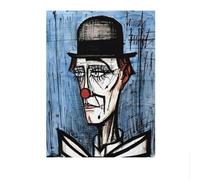 SSLDP LFHLI Bernard Buffet Affiche Abstraite《Le Clown》Art Mural Bernard Buffet Peinture et estampes Décor Moderne Maison 50x70cmx1 sans Cadre