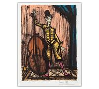 SSLDP LFHLI Bernard Buffet Affiche Esthétique《Clown Et Contrebasse》Art Mural Bernard Buffet Peinture Sur Toile Et Impressions Décor Intérieur Photo 40x60cm Sans Cadre