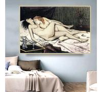 SSLDP LFHLI Célèbre Affiche de Bernard Buffet《The Sleep by Courbet》Œuvre Murale Bernard Buffet Toile et Estampes Tableau de décoration intérieure 50x70cm sans Cadre