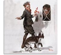 SSLDP LFHLI Célèbre Affiche Vintage de Norman Rockwell Est-il en Train de Venir Peinture sur Toile Art Mural Moderne et Impressions Décoration intérieure Moderne 50x50cm sans Cadre