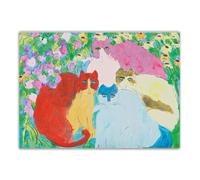SSLDP LFHLI Célèbres Walasse Ting Posters Quatre Chats Coloré Art Mural Walasse Ting Peinture sur Toile Et Impressions pour Décoration Intérieure Moderne Photo 50x70cmx1 sans Cadre