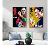 SSLDP LFHLI Chinois Kung Fu Affiche IP Homme Donnie Yen Wall Art Wing Chun Maître Toile Peinture Et Impressions Mode Décoration D’intérieur Photo 40x60cmx2 sans Cadre