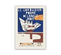 SSLDP LFHLI Exposition Le Corbusier Affiche Esthétique Peinture Murale Le Corbusier Peinture et estampes Décoration Moderne 40x60cmx1 sans Cadre