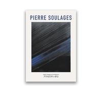 SSLDP LFHLI Exposition Pierre Soulages Ligne d’Affiches Abstract Peinture Murale Pierre Soulages Peinture et estampes sur Toile Photos de décoration intérieure 50x70cm sans Cadre