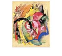 SSLDP LFHLI Franz Marc Affiches Animaux dans Un PaysageArt Mural Franz Marc Peinture sur Toile Et Impressions Maison Nordique Salon Décor Photo 60x70cm sans Cadre