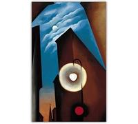 SSLDP LFHLI Georgia O’Keeffe Affiche New York Street avec Lune Wall Art Georgia O’Keeffe Impressions d’Art Peinture sur Toile pour la décoration intérieure Photo 50x80cm sans Cadre