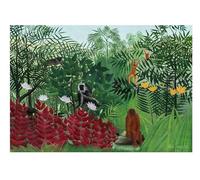 SSLDP LFHLI Henri Rousseau Affiche Forêt Tropical Nature Animal Wall Art Henri Rousseau Peinture sur Toile Et Impressions pour La Maison Décor Photo 50x70cm sans Cadre