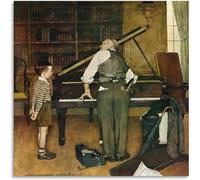 SSLDP LFHLI Illustration des Affiches Norman Rockwell Art Mural Peinture Vintage sur Toile Gravures Norman Rockwell Décor du Salon Tableau 50x50cm sans Cadre