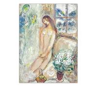 SSLDP LFHLI Marc Chagall Affiche surréaliste Art Mural Abstrait de Fille Marc Chagall Peinture sur Toile et gravures Tableau de décoration Nordique 50x70cm sans Cadre