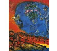 SSLDP LFHLI Marc Chagall Affiche Vintage Couple sur Un Fond Rouge Art Mural Marc Chagall Peinture sur Toile Et Impressions Décor Intérieur Photo 60x70cm sans Cadre